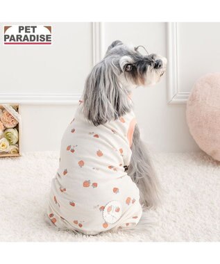 PET PARADISE ペットパラダイス やさしい ロンパース 《花苺柄》 小型犬