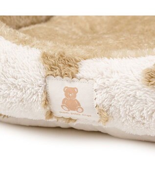 PET PARADISE ペットパラダイス くまちゃん 織り遠赤外線 四角 カドラー  Ｍ ホワイト×ブラウン