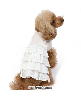 PET PARADISE 犬の服 犬 冬服 ワンピース 【小型犬】 重ね着風 ピンク ホワイト