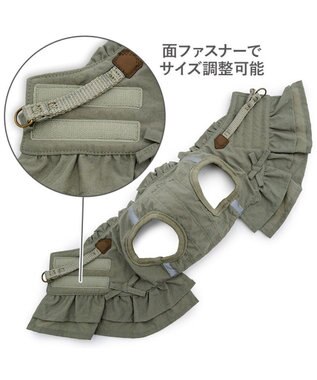 PET PARADISE ペットパラダイス ペタルオリーブ ベストハーネス Ｍ 大型犬 カーキ