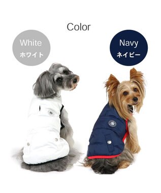 PET PARADISE 犬 服 J.PRESS 綿入り ベスト 【小型犬】  フライトベスト ネイビー 紺（ネイビー・インディゴ）