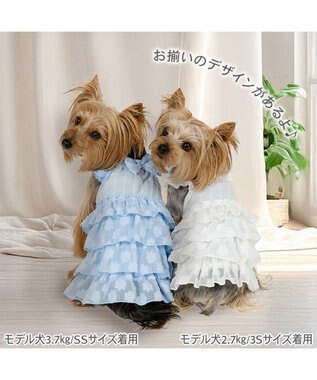 PET PARADISE ペットパラダイス お花 ふりふり ワンピース 《ブルー》 小型犬 ブルー