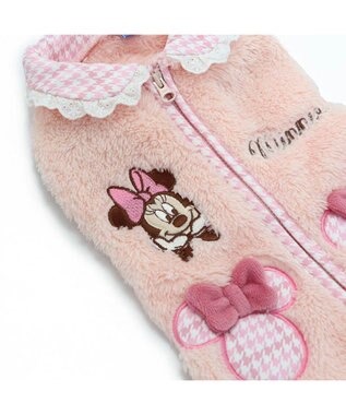 PET PARADISE ディズニー ミニーマウス チェック ジップベスト 小型犬 ピンク（淡）