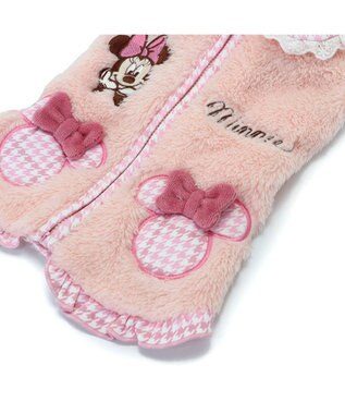 PET PARADISE ディズニー ミニーマウス チェック ジップベスト 小型犬 ピンク（淡）