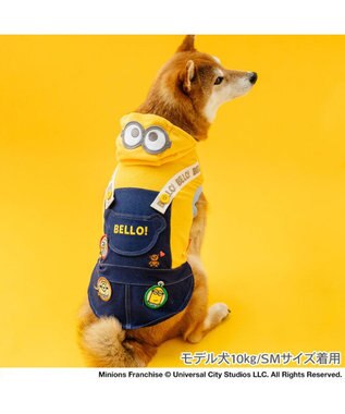 PET PARADISE ミニオン オーバーオール 風 ワッペン パーカー  中型犬 イエロー