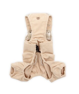 PET PARADISE ペットパラダイス くまちゃん チェックオーバーオール  小型犬 ベージュ