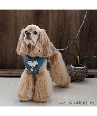 PET PARADISE スヌーピー リード 《デニム風》 ＳＭ 中型犬 ネイビー