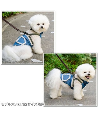 PET PARADISE ペットパラダイス デニム アウターハーネス 小型犬 ブルー