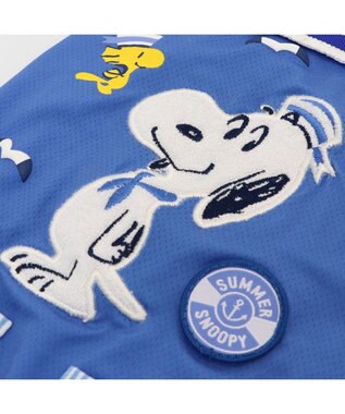 PET PARADISE スヌーピー エコメイド ロンパース 《マリン柄》 小型犬 ブルー