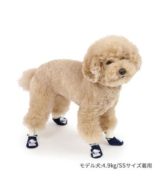 PET PARADISE スヌーピー makokoro スリット 靴下  ＳＳ 小型犬 紺(ネイビー・インディゴ)