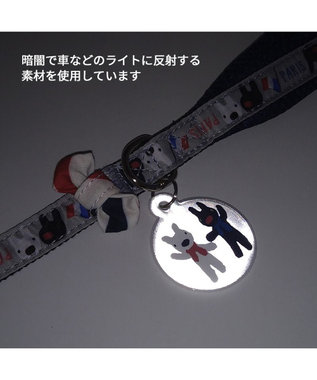 PET PARADISE リサとガスパール リボン付きリード 《パリ柄》  SS~S 小型犬 グレー