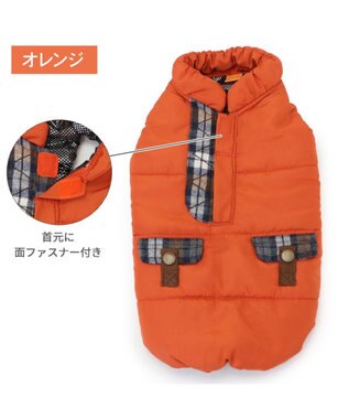 PET PARADISE ペットパラダイス エアベスト 《チェックポケット》  超小型犬 小型犬 オレンジ