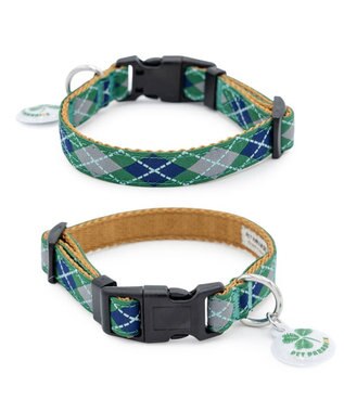 PET PARADISE ペットパラダイス チェック柄 首輪 ＳＳ 小型犬 グリーン