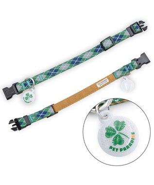 PET PARADISE ペットパラダイス チェック柄 首輪 ＳＳ 小型犬 グリーン