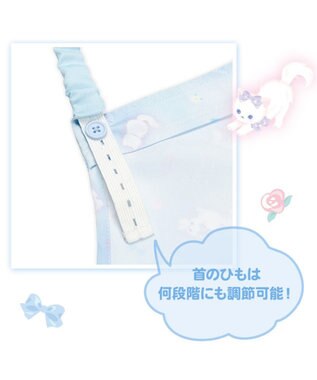 Mother garden マザーガーデン フリルエプロン 三角巾付き 130～150cm 《ふわねこ柄》 ふわねこ柄