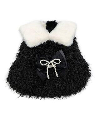 PET PARADISE cherircouture ドットリボン ポンチョ 《ブラック》 小型犬 ブラック