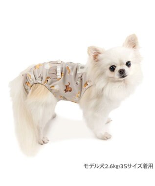 PET PARADISE ペットパラダイス makokoro マナーオール 《犬柄》 小型犬 グレイッシュベージュ