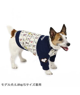PET PARADISE スヌーピー パッチ付き 長袖 Tシャツ 《 ネイビー》【小型犬】 ネイビー