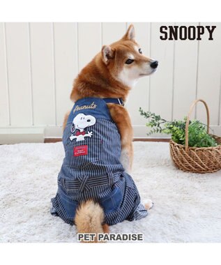 PET PARADISE 犬の服 犬 スヌーピー オーバーオール 【中型犬】 ヒッコリー