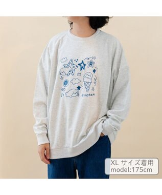 Mother garden しろたん トレーナー 《ゆるらくがき刺繍》 ユニセックス グレー