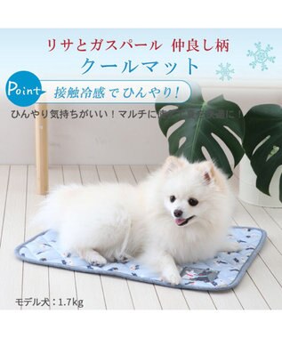 PET PARADISE リサとガスパール 水色 柔らか クールマット  (48×40cm) 水色