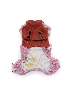 PET PARADISE ディズニー  ミニーマウス  アンティーク柄ロンパース 【小型犬】 ピンク