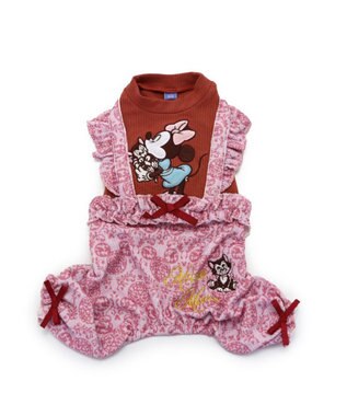 PET PARADISE ディズニー  ミニーマウス  アンティーク柄ロンパース 【小型犬】 ピンク