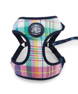 PET PARADISE J.PRESS マドラスチェック ハーネス&リード SS マルチカラー