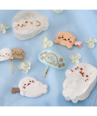 Mother garden しろたん ぷっくり 前髪クリップ 2個入り 《ごろね/しろたん＆らっこいぬ》 単品 しろたん＆らっこいぬ