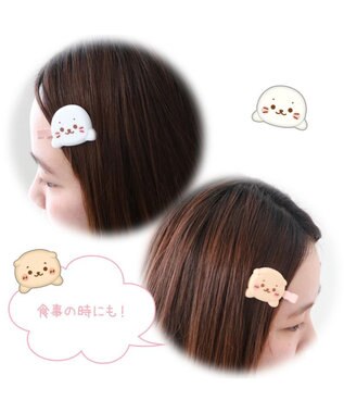 Mother garden しろたん ぷっくり 前髪クリップ 2個入り 《ごろね/しろたん＆らっこいぬ》 単品 しろたん＆らっこいぬ