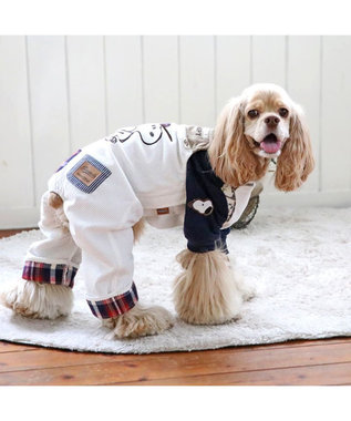 PET PARADISE スヌーピー オーバーオール 【中型犬】 ベージュ