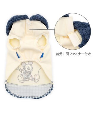 PET PARADISE ディズニー ミッキーマウス 襟付きトレーナー 小型犬 ホワイト×ネイビー