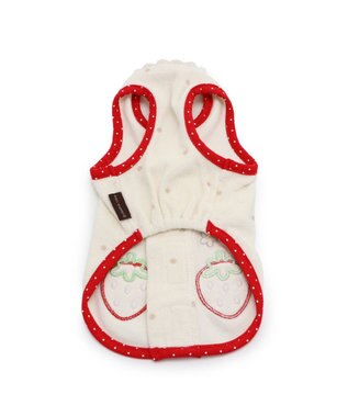 PET PARADISE ペットパラダイス サーモキープ タンクトップ  苺柄 【小型犬】 白~オフホワイト