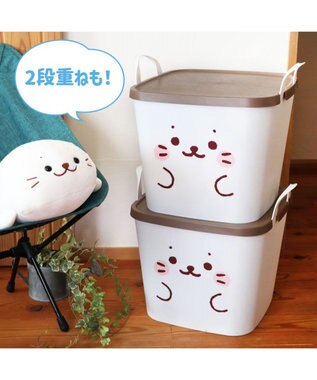 Mother garden しろたん 顔ぼん 蓋つきバスケット -