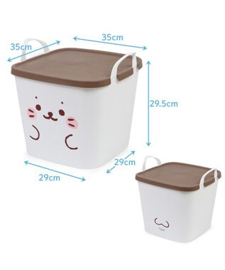 Mother garden しろたん 顔ぼん 蓋つきバスケット -