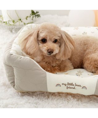 PET PARADISE ペットパラダイス くまちゃん キルトカドラー  Ｍ 57×45cm ブラウン