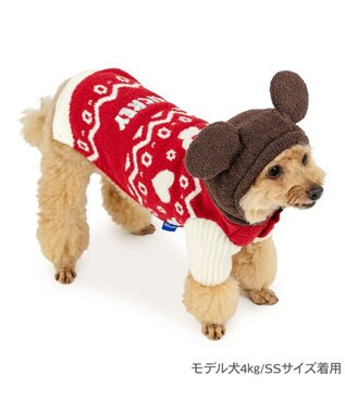 PET PARADISE ディズニー ミッキーマウス お揃いニット 小型犬 レッド