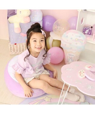 Mother garden マザーガーデン ユニコーン クッション 丸型 紫