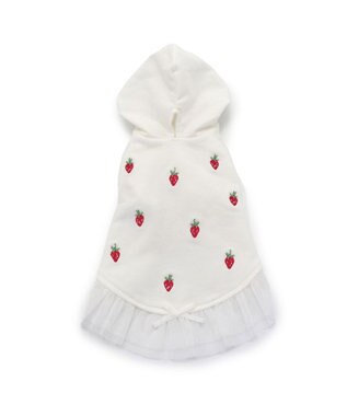 PET PARADISE ペットパラダイス パーカー 苺柄 《ホワイト》 小型犬 ホワイト