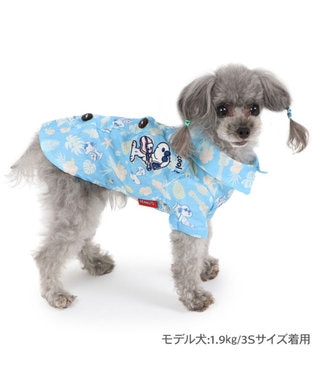 PET PARADISE スヌーピー 接触冷感 背中開き リゾートシャツ 小型犬 スカイブルー