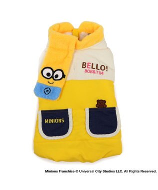 PET PARADISE ミニオン ボブ  遠赤外線 綿入れベスト マフラー付き 小型犬 イエロー