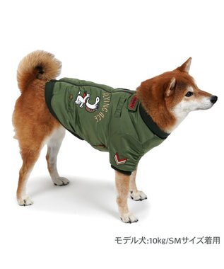 PET PARADISE スヌーピー 遠赤外線 ジャンパー 《フライングエース》 中型犬  大型犬 カーキ