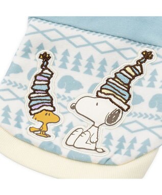 PET PARADISE スヌーピー ペティヒートDAN トレーナー 《雪柄》 小型犬 ブルー×ホワイト