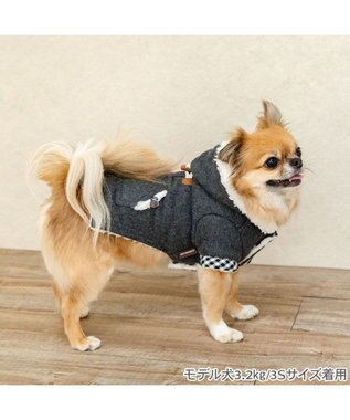 PET PARADISE ペットパラダイス フード付 ダッフルコート 小型犬 グレー