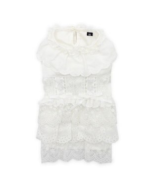 PET PARADISE cherircouture レースフリル ワンピース 小型犬 ホワイト