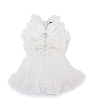 PET PARADISE cherircouture フリルリボン ワンピース 《ホワイト》 小型犬 ホワイト