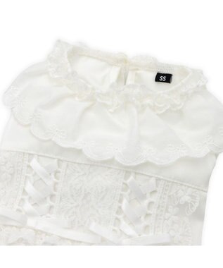 PET PARADISE cherircouture レースフリル ワンピース 小型犬 ホワイト