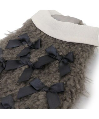 PET PARADISE cherircouture メニーリボンファーベスト 《グレー》 小型犬 グレー