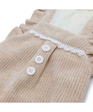 PET PARADISE ペットパラダイス ニット風パンツつなぎ 小型犬 ベージュ