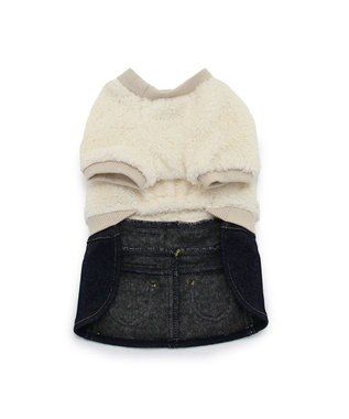 PET PARADISE Ｌｅｅ フリース スカートつなぎ小型犬 白~オフホワイト